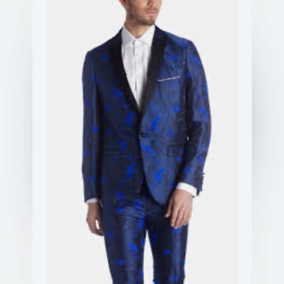 Paisley & Gray Grosvenor Peak Tuxedo Blazer Jacket Slim Electric Blue Various SZ - Picture 1 of 7